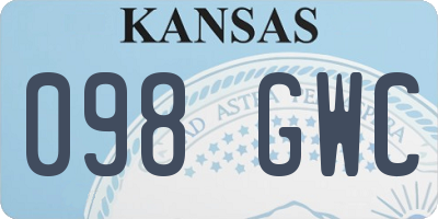 KS license plate 098GWC