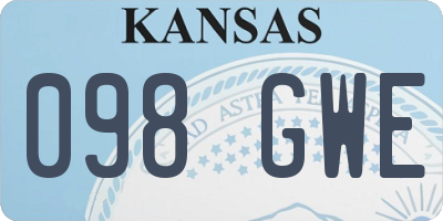 KS license plate 098GWE
