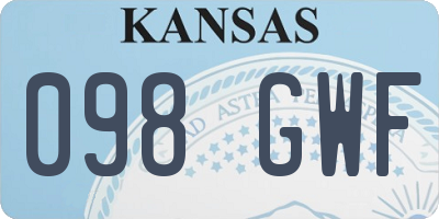 KS license plate 098GWF