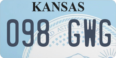 KS license plate 098GWG