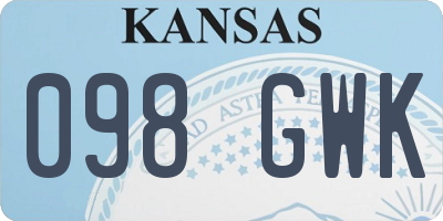 KS license plate 098GWK