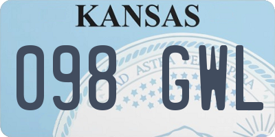 KS license plate 098GWL