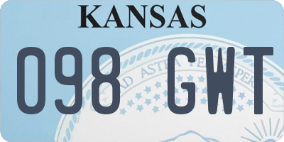 KS license plate 098GWT