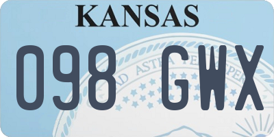 KS license plate 098GWX