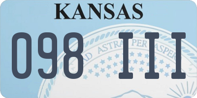 KS license plate 098III