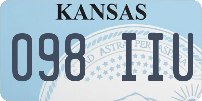 KS license plate 098IIU
