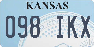 KS license plate 098IKX