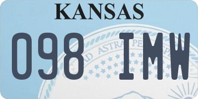 KS license plate 098IMW