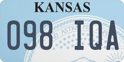 KS license plate 098IQA