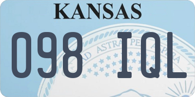 KS license plate 098IQL