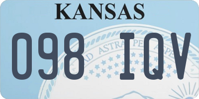 KS license plate 098IQV