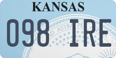 KS license plate 098IRE