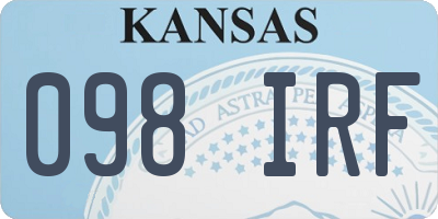 KS license plate 098IRF