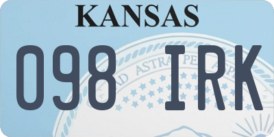 KS license plate 098IRK