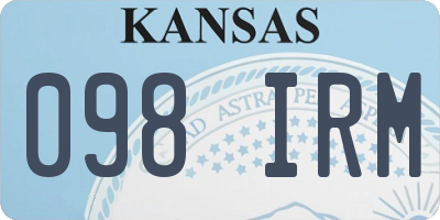 KS license plate 098IRM