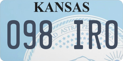 KS license plate 098IRO