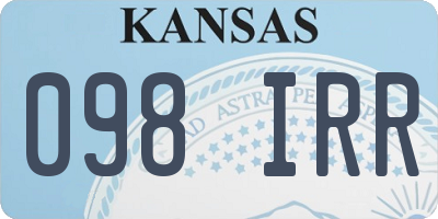KS license plate 098IRR