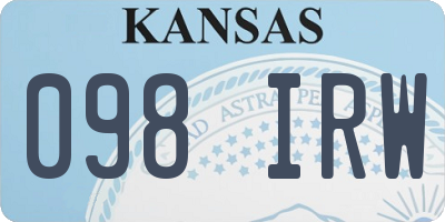 KS license plate 098IRW