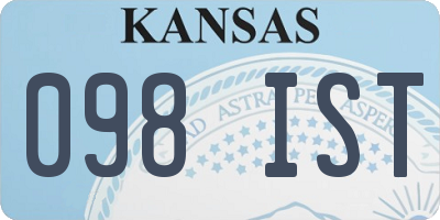 KS license plate 098IST