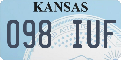 KS license plate 098IUF