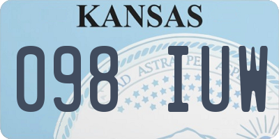 KS license plate 098IUW