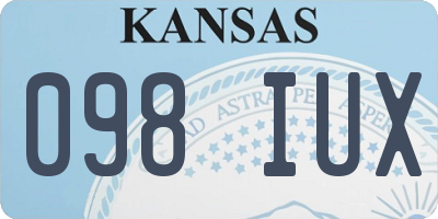 KS license plate 098IUX