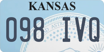 KS license plate 098IVQ