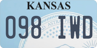 KS license plate 098IWD