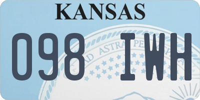 KS license plate 098IWH