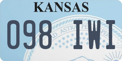 KS license plate 098IWI