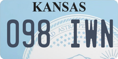 KS license plate 098IWN