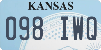 KS license plate 098IWQ