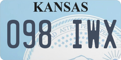 KS license plate 098IWX