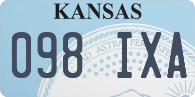 KS license plate 098IXA