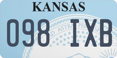KS license plate 098IXB