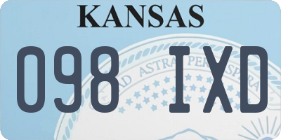 KS license plate 098IXD
