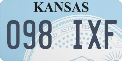 KS license plate 098IXF