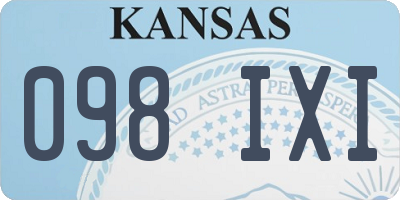 KS license plate 098IXI