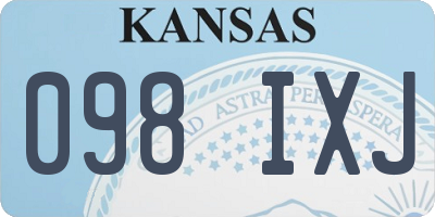 KS license plate 098IXJ