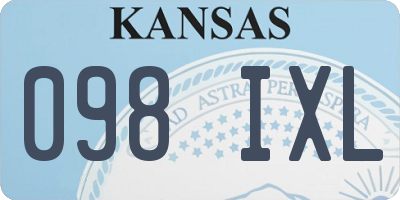 KS license plate 098IXL