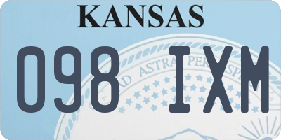 KS license plate 098IXM