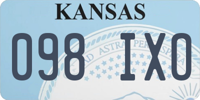 KS license plate 098IXO