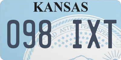 KS license plate 098IXT