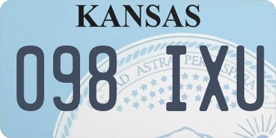 KS license plate 098IXU