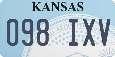 KS license plate 098IXV