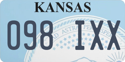 KS license plate 098IXX