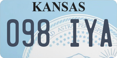 KS license plate 098IYA
