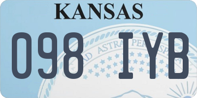 KS license plate 098IYB
