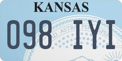 KS license plate 098IYI