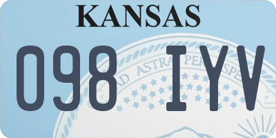 KS license plate 098IYV